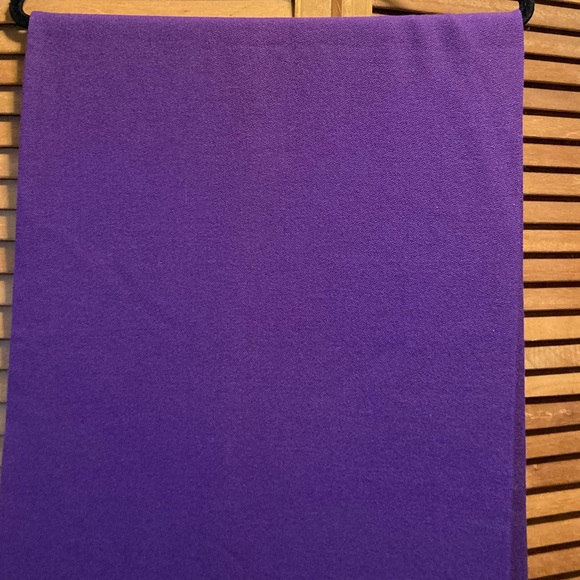 Vintage Heavy Wool Gaberdine Purple Shawl/Wrap with Fringed Hem - Picture 6 of 13